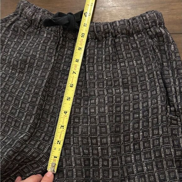 Flax Gray Black Print 100% Linen Top Pants Set Size P (4-6) - Picture 8 of 14